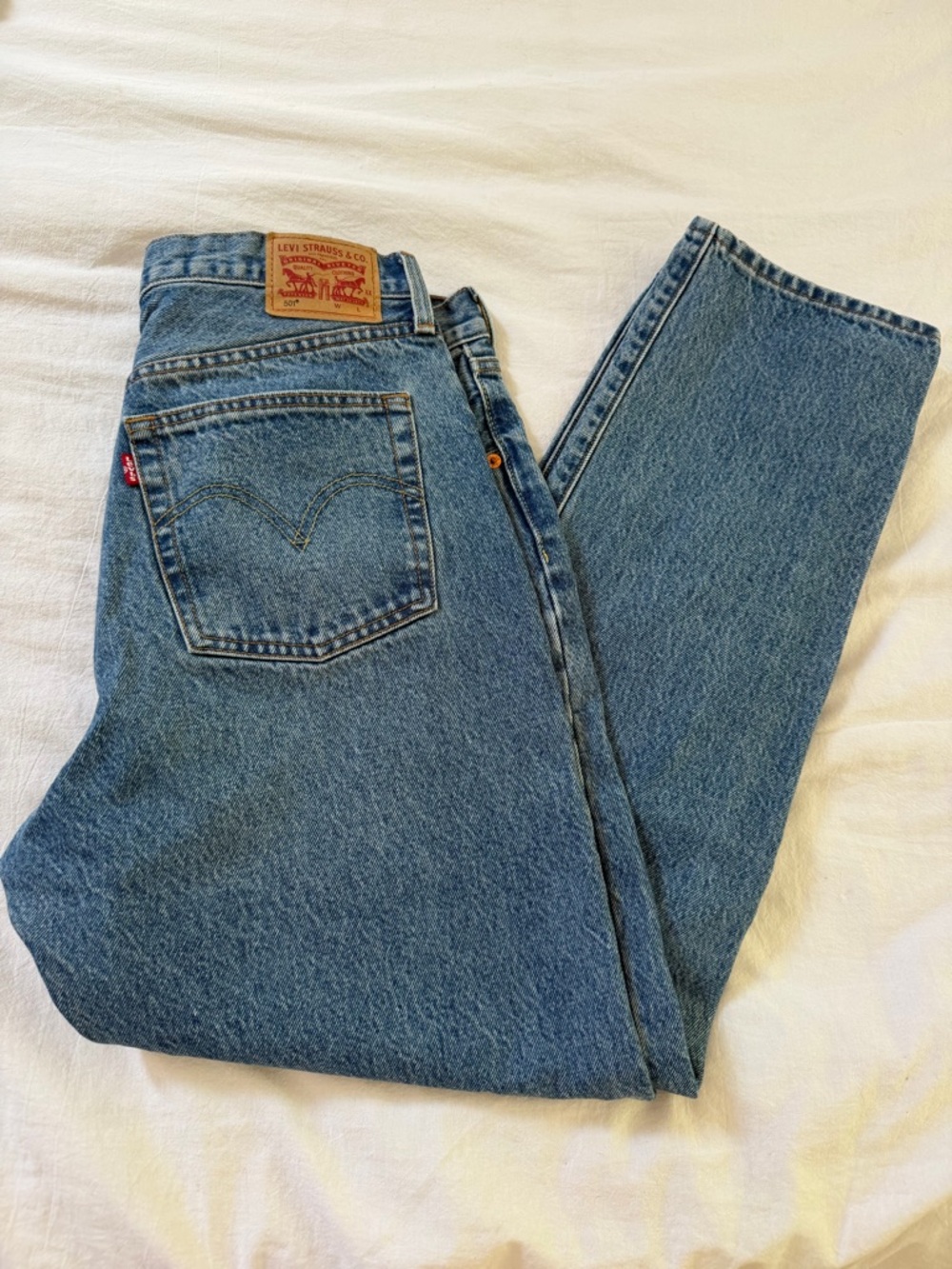 Levi’s 501 Studded Straight Leg Jeans W31 L30 Y2K Western Denim - Picture 3 of 8